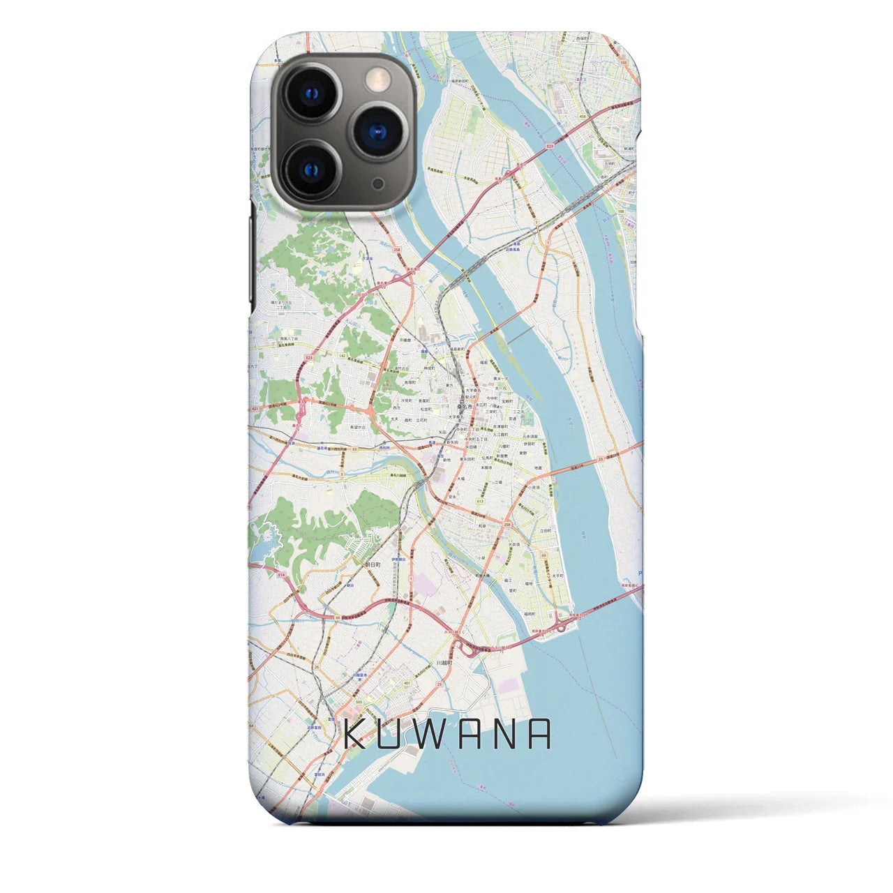 【桑名(三重県)】地図柄iPhoneケース(バックカバータイプ)