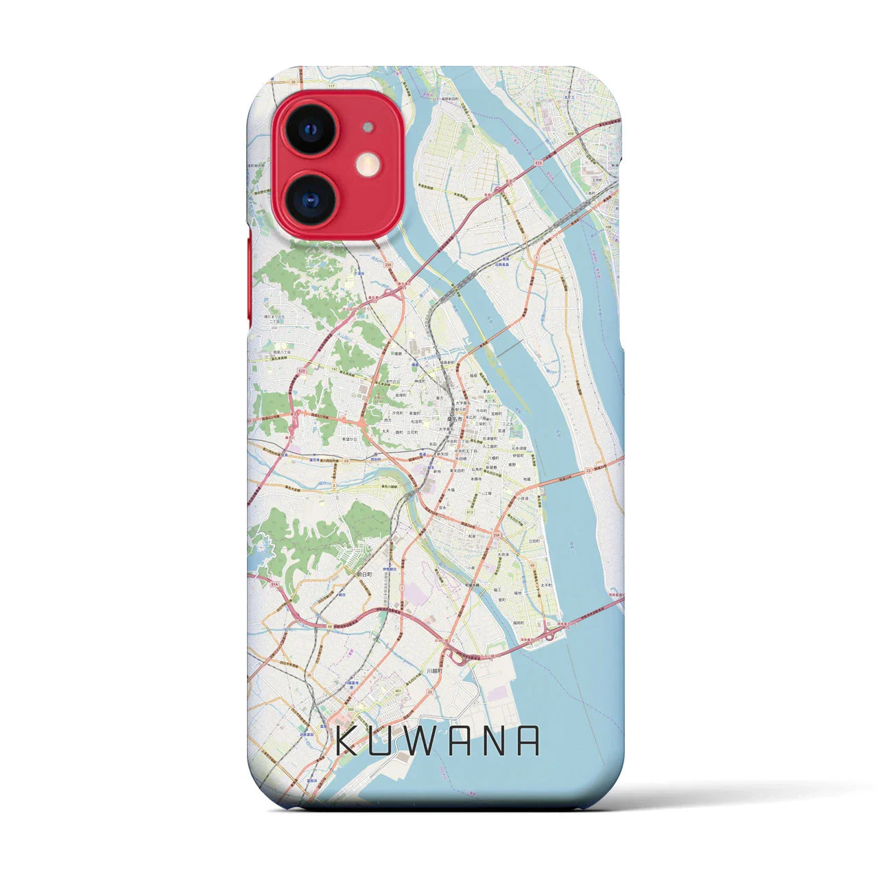 【桑名(三重県)】地図柄iPhoneケース(バックカバータイプ)