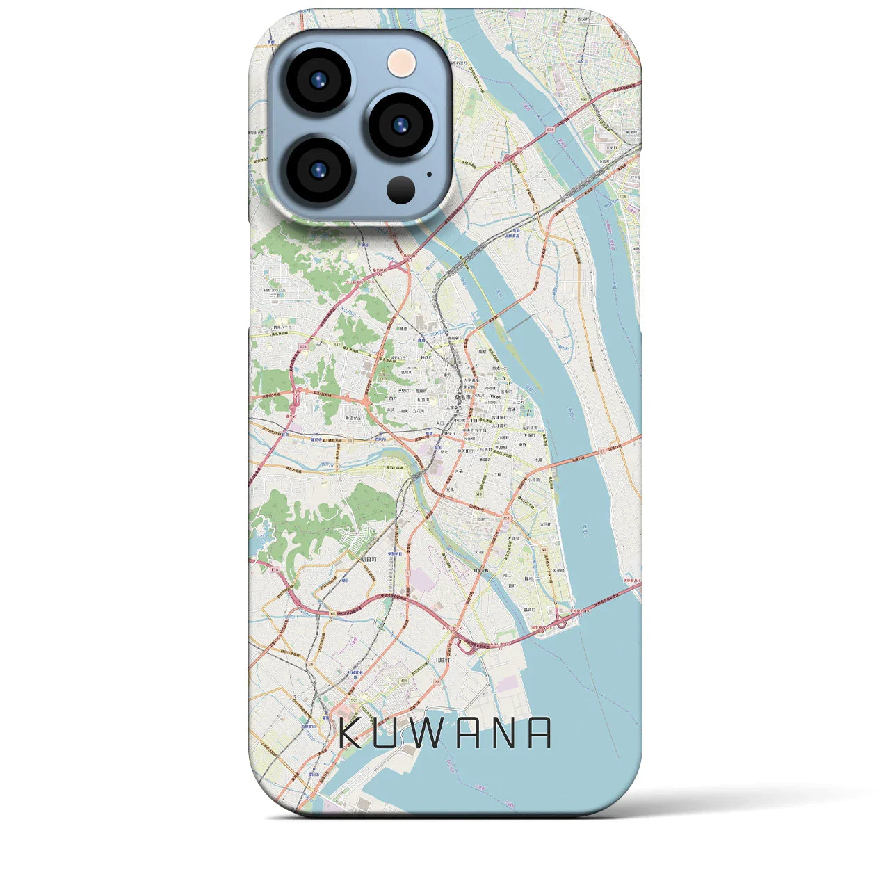【桑名(三重県)】地図柄iPhoneケース(バックカバータイプ)