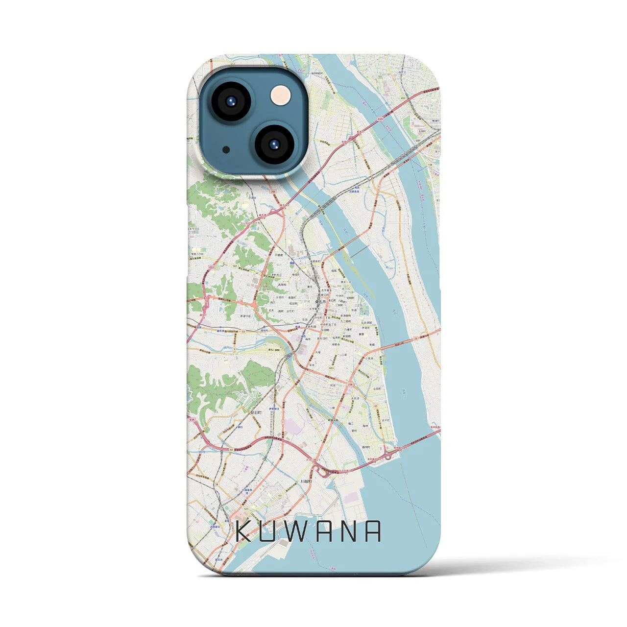 【桑名(三重県)】地図柄iPhoneケース(バックカバータイプ)