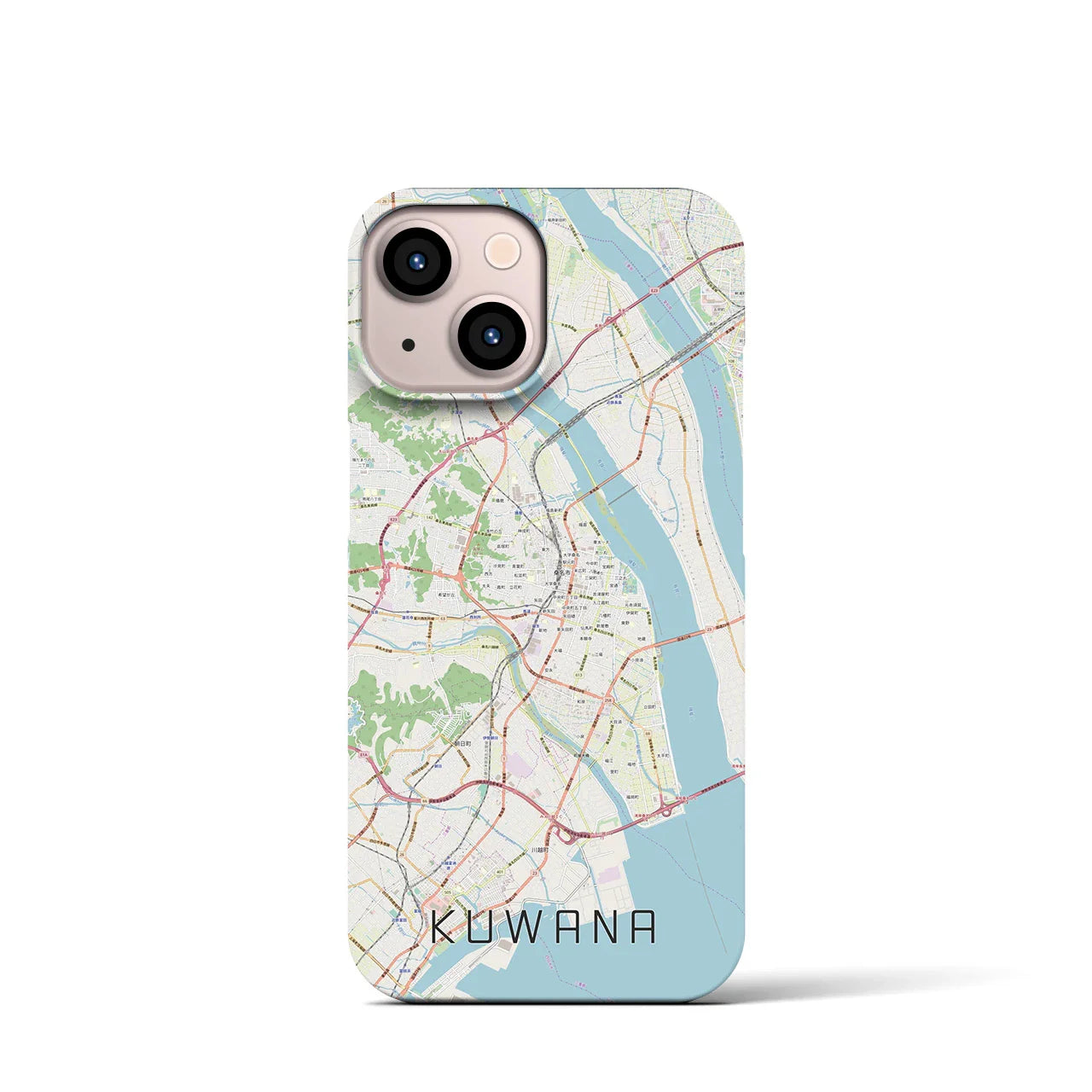 【桑名(三重県)】地図柄iPhoneケース(バックカバータイプ)