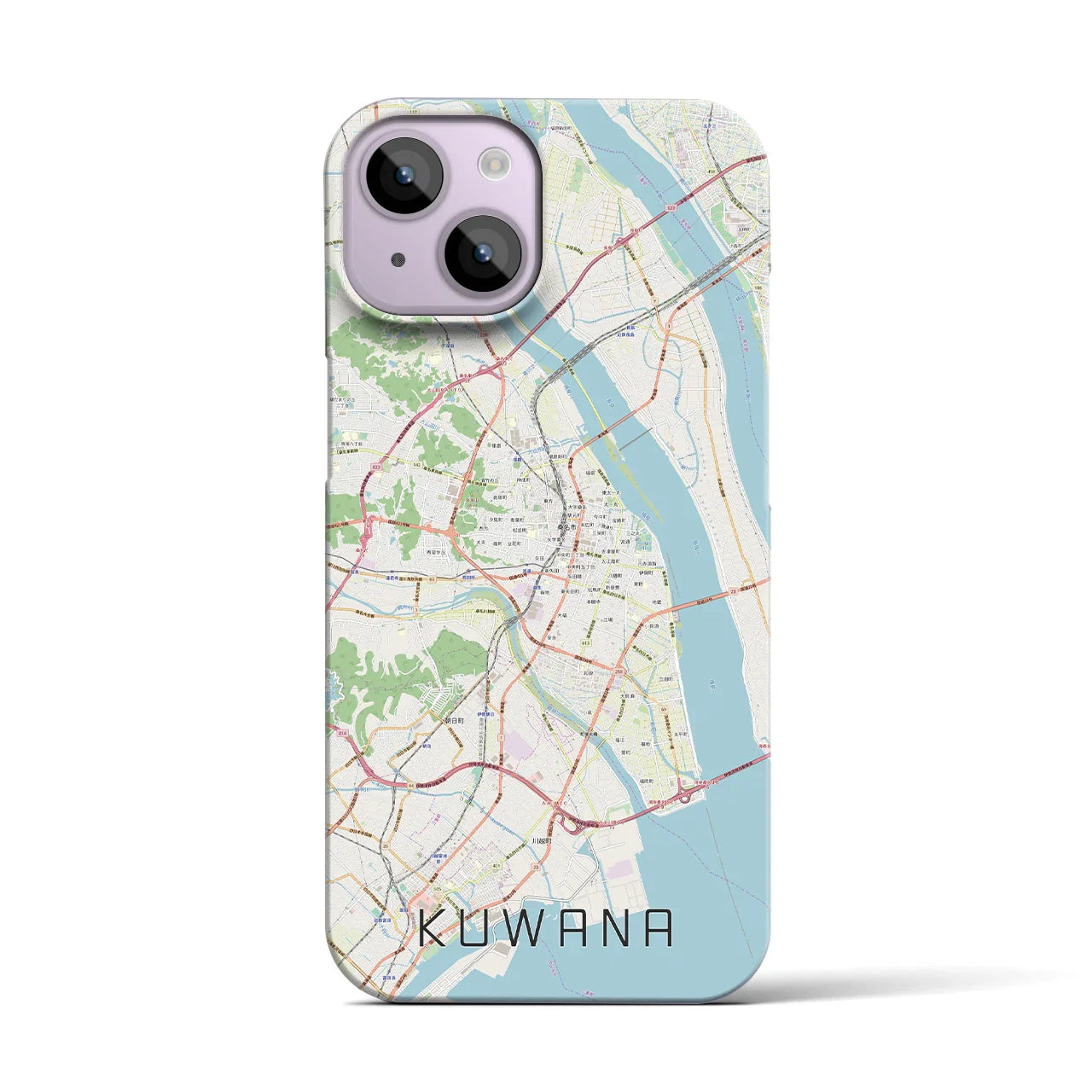【桑名(三重県)】地図柄iPhoneケース(バックカバータイプ)