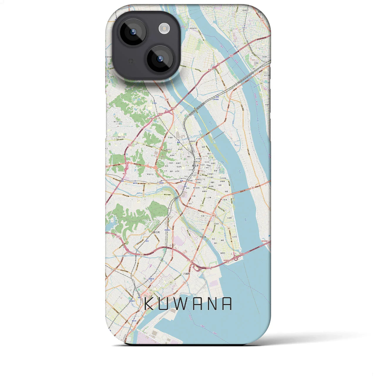【桑名(三重県)】地図柄iPhoneケース(バックカバータイプ)