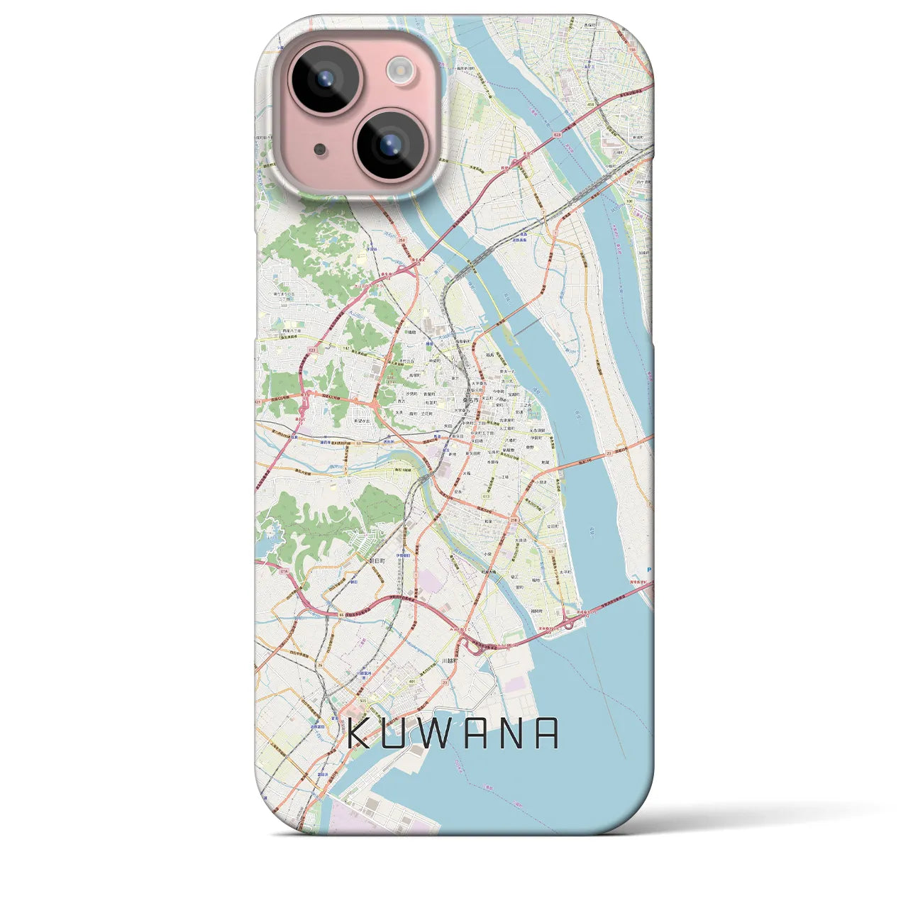 【桑名(三重県)】地図柄iPhoneケース(バックカバータイプ)