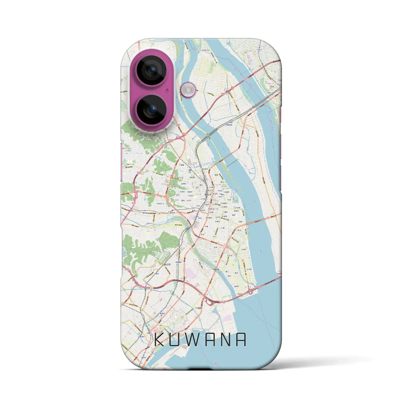 【桑名(三重県)】地図柄iPhoneケース(バックカバータイプ)