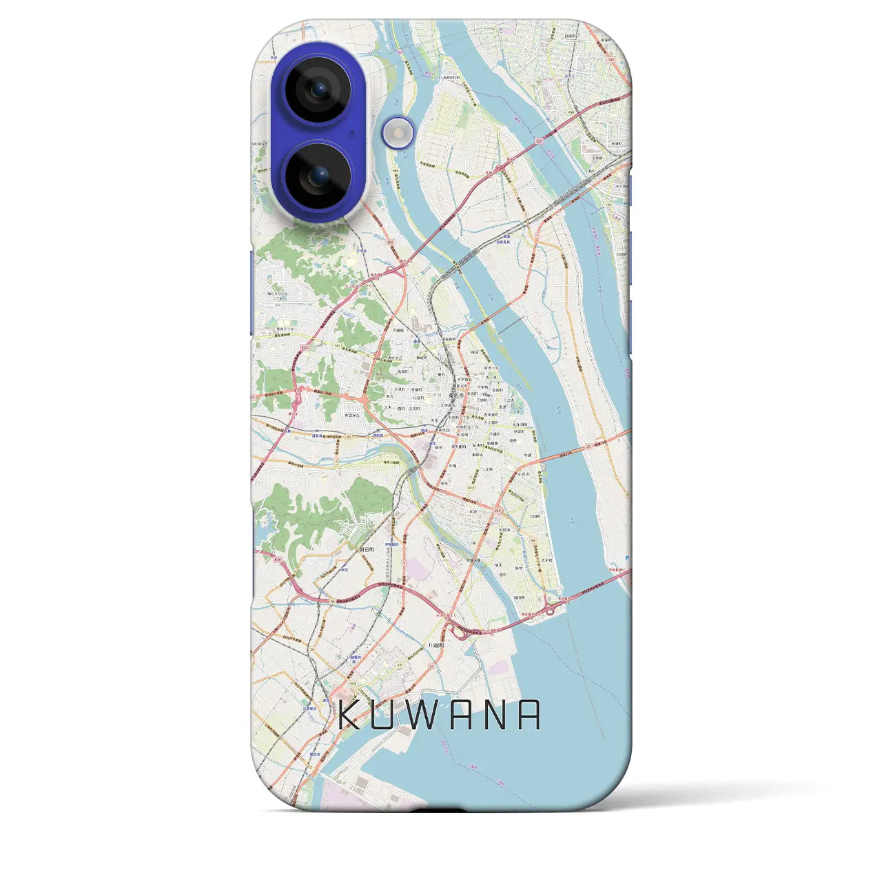【桑名(三重県)】地図柄iPhoneケース(バックカバータイプ)ナチュラル・iPhone 16 Pro Max 用