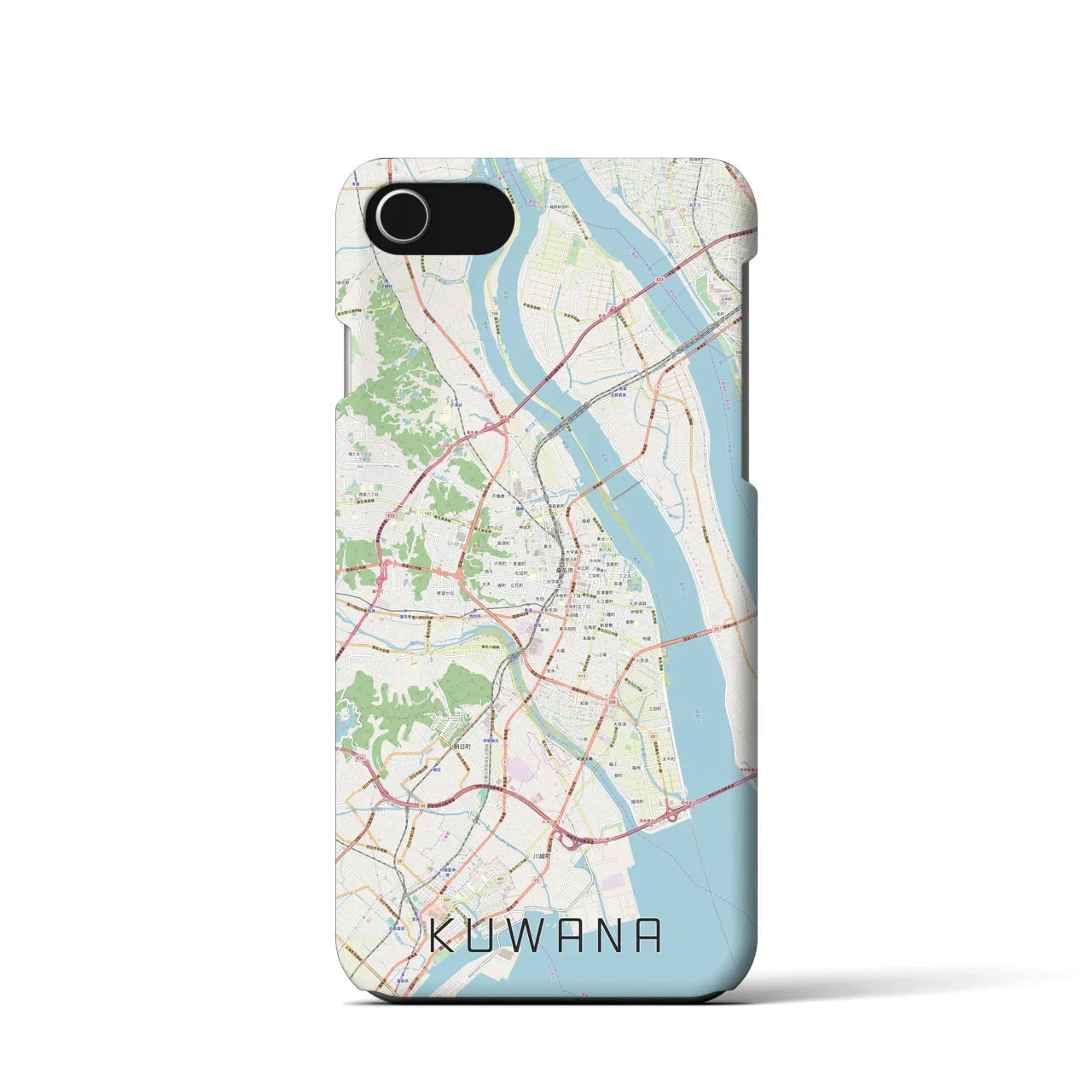 【桑名(三重県)】地図柄iPhoneケース(バックカバータイプ)