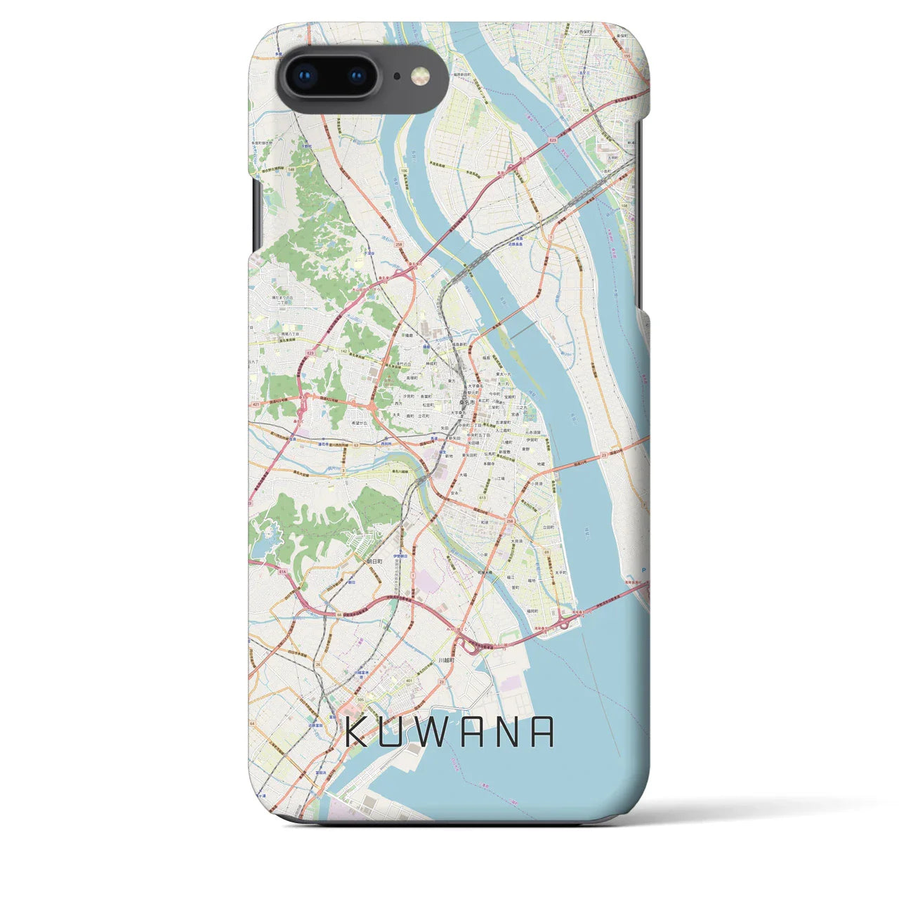 【桑名(三重県)】地図柄iPhoneケース(バックカバータイプ)