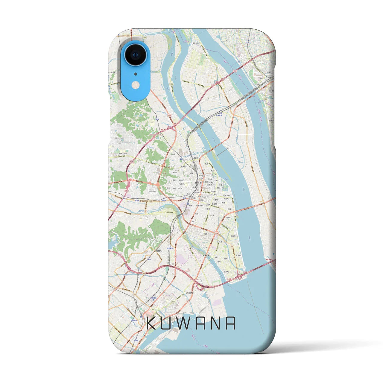 【桑名(三重県)】地図柄iPhoneケース(バックカバータイプ)