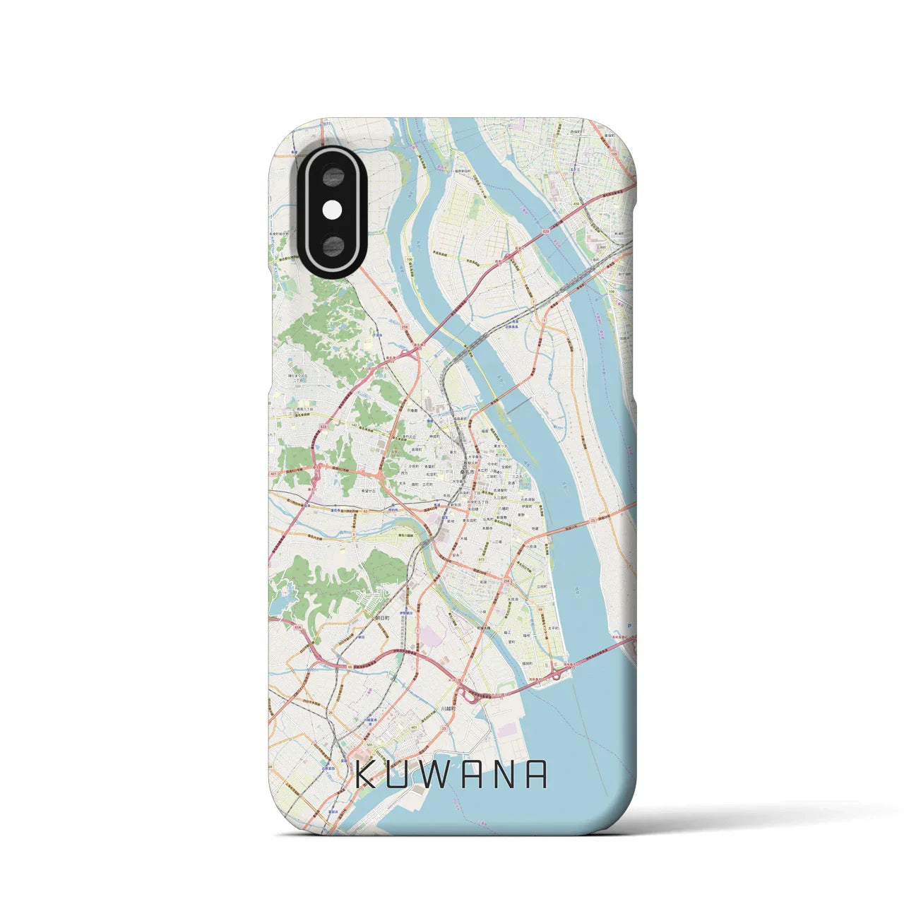 【桑名(三重県)】地図柄iPhoneケース(バックカバータイプ)