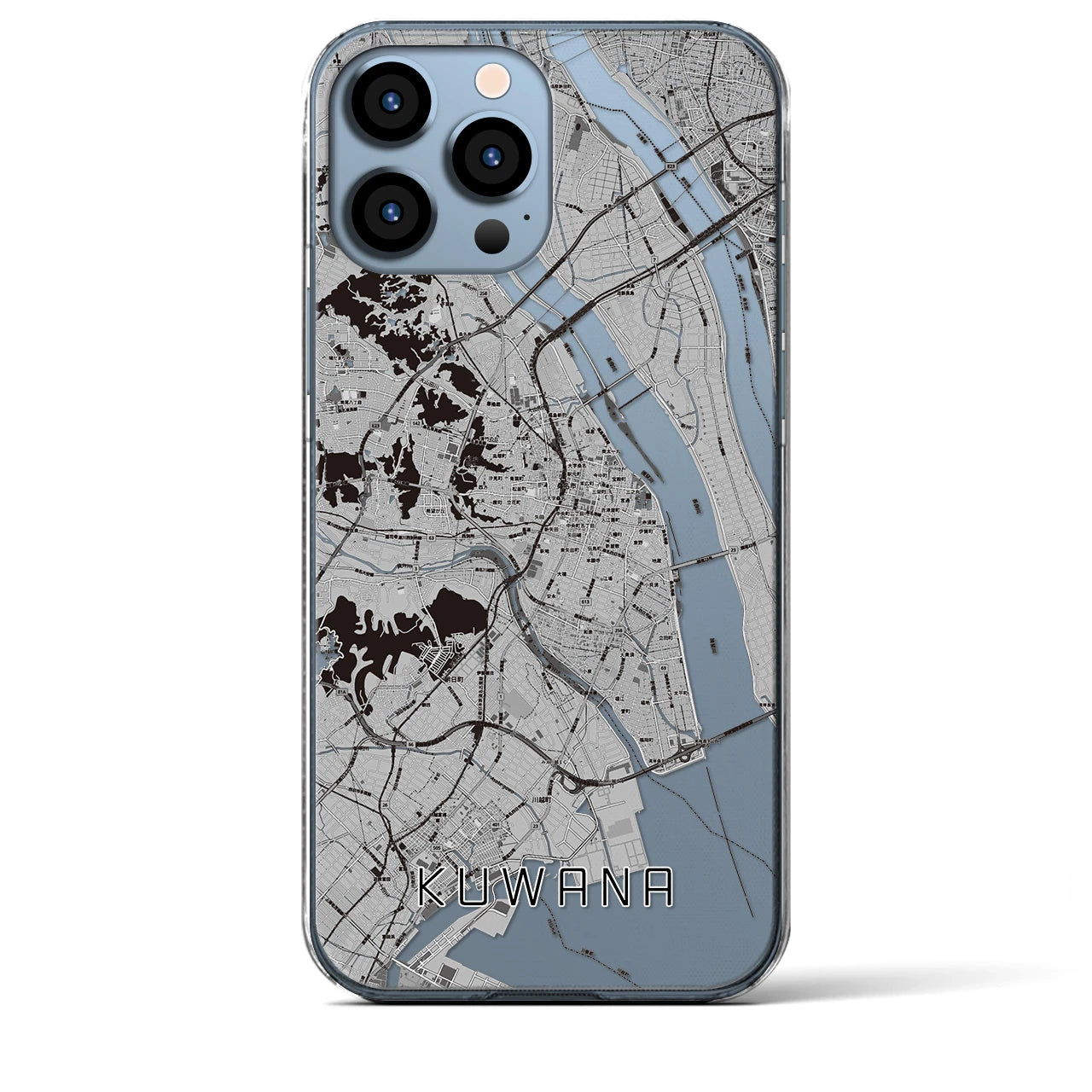 【桑名(三重県)】地図柄iPhoneケース(クリアタイプ)