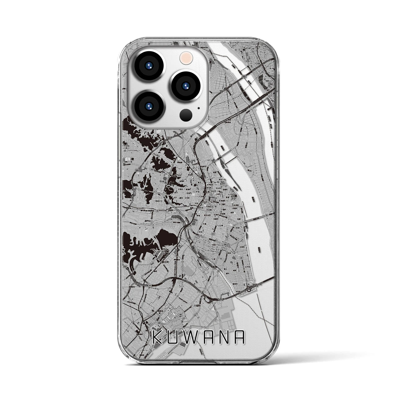 【桑名(三重県)】地図柄iPhoneケース(クリアタイプ)