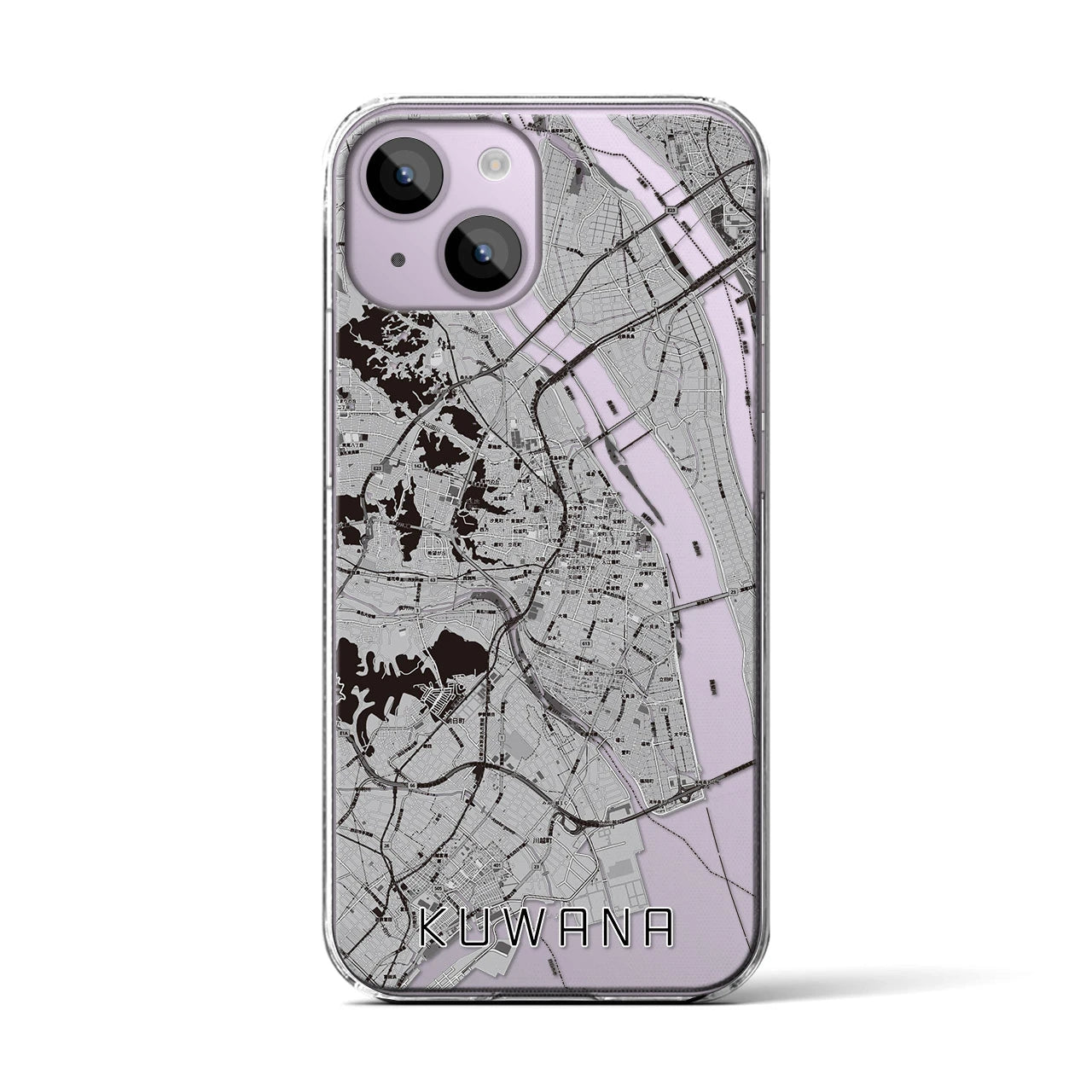 【桑名(三重県)】地図柄iPhoneケース(クリアタイプ)