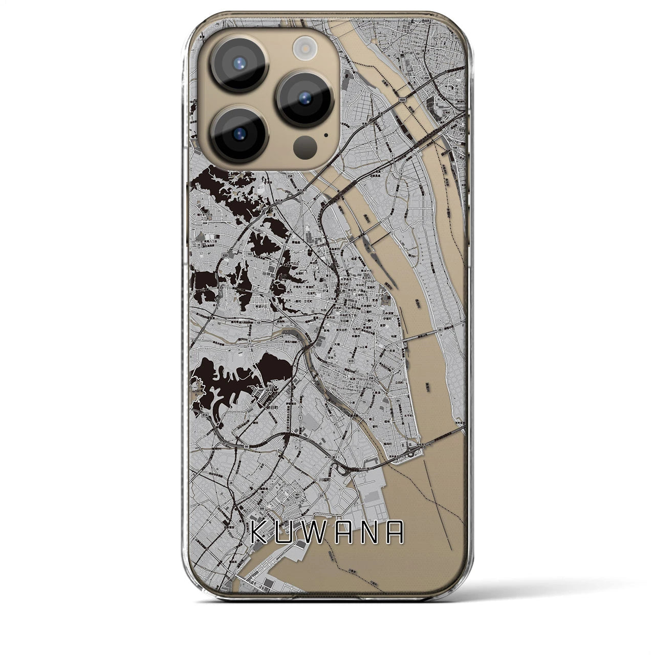 【桑名(三重県)】地図柄iPhoneケース(クリアタイプ)