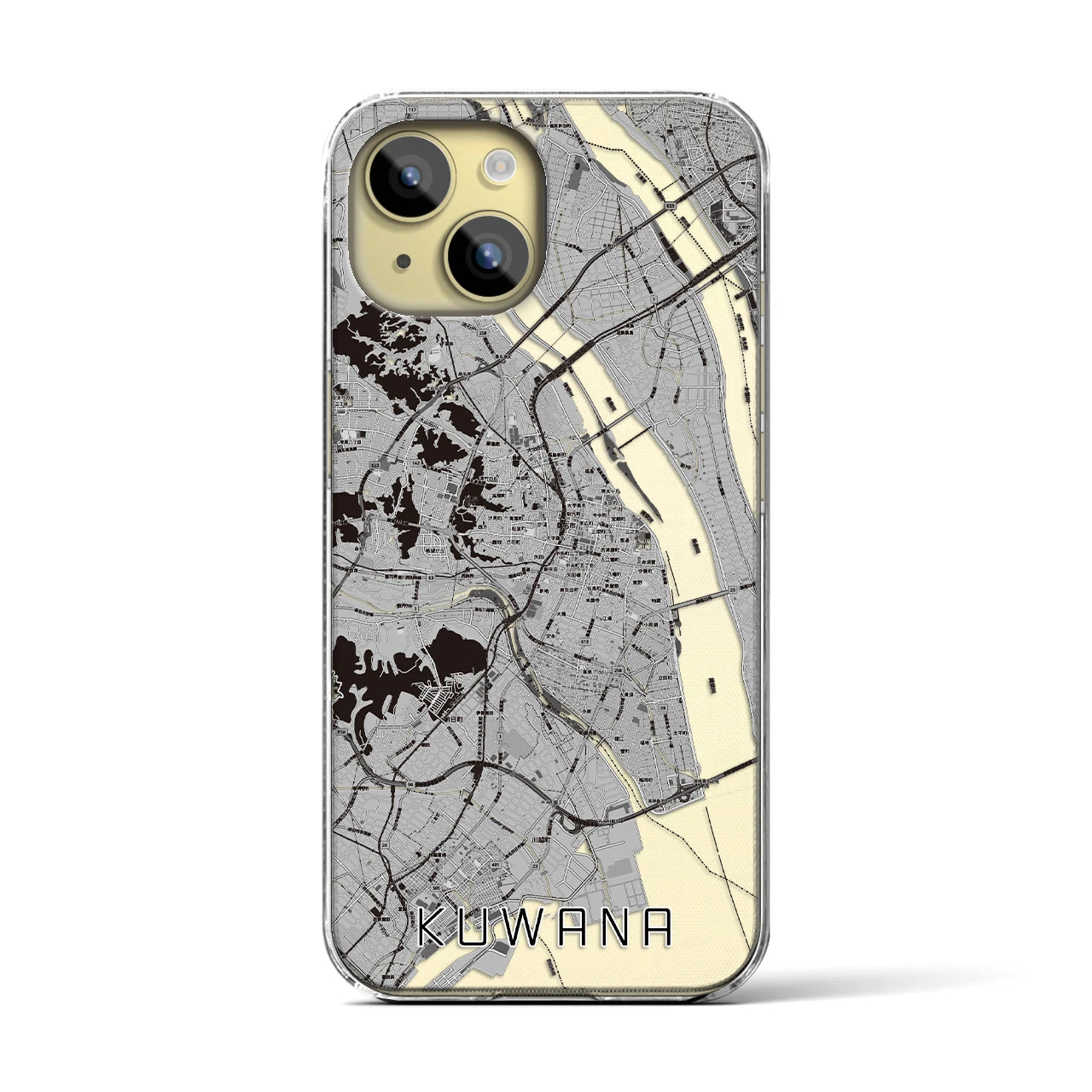 【桑名(三重県)】地図柄iPhoneケース(クリアタイプ)