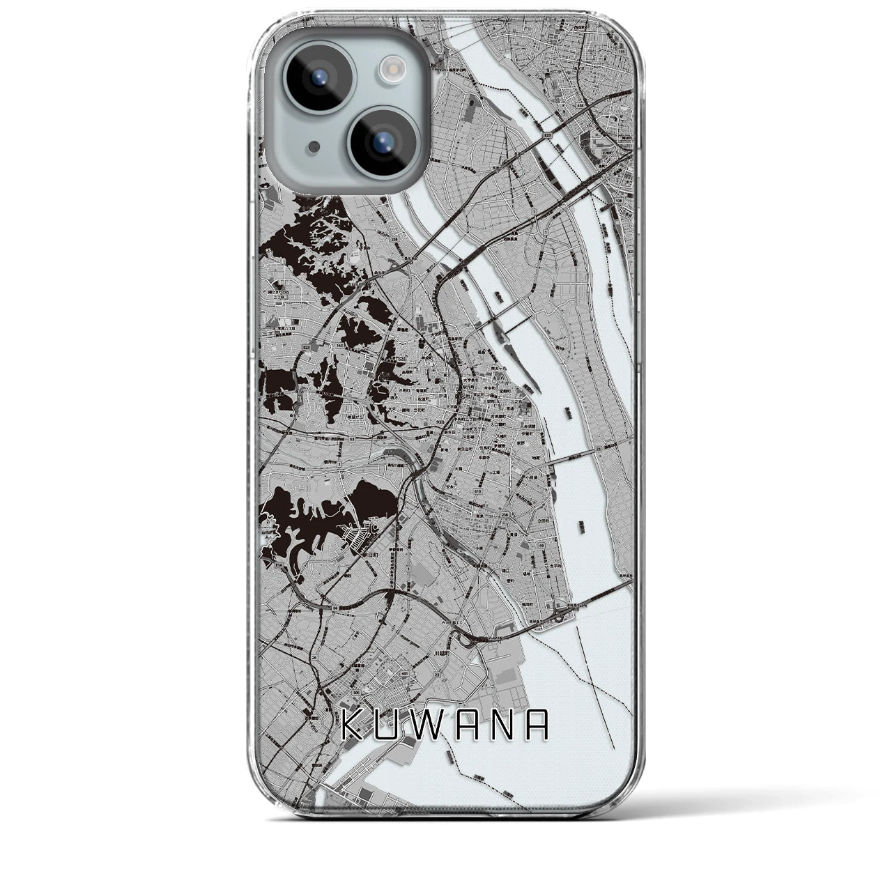 【桑名(三重県)】地図柄iPhoneケース(クリアタイプ)