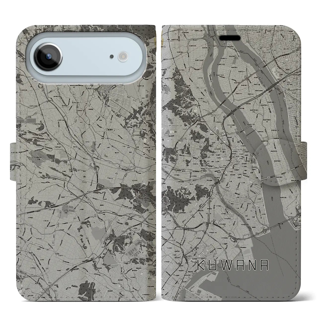 【桑名(三重県)】地図柄iPhoneケース(手帳タイプ)