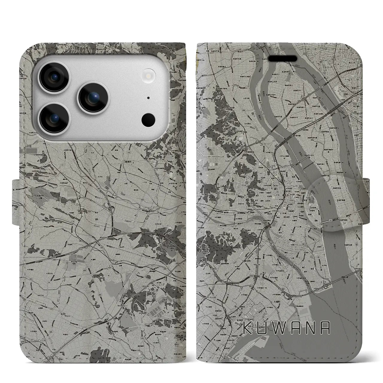 【桑名(三重県)】地図柄iPhoneケース(手帳タイプ)