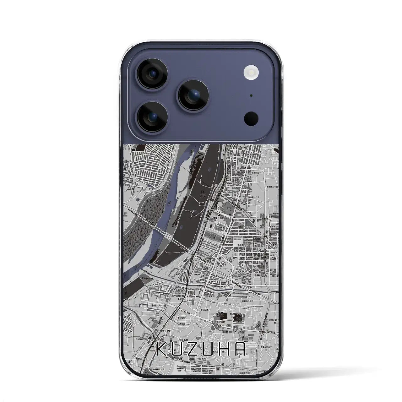 【樟葉(大阪府)】地図柄iPhoneケース(クリアタイプ)モノトーン・iPhone 17 Pro Max 用