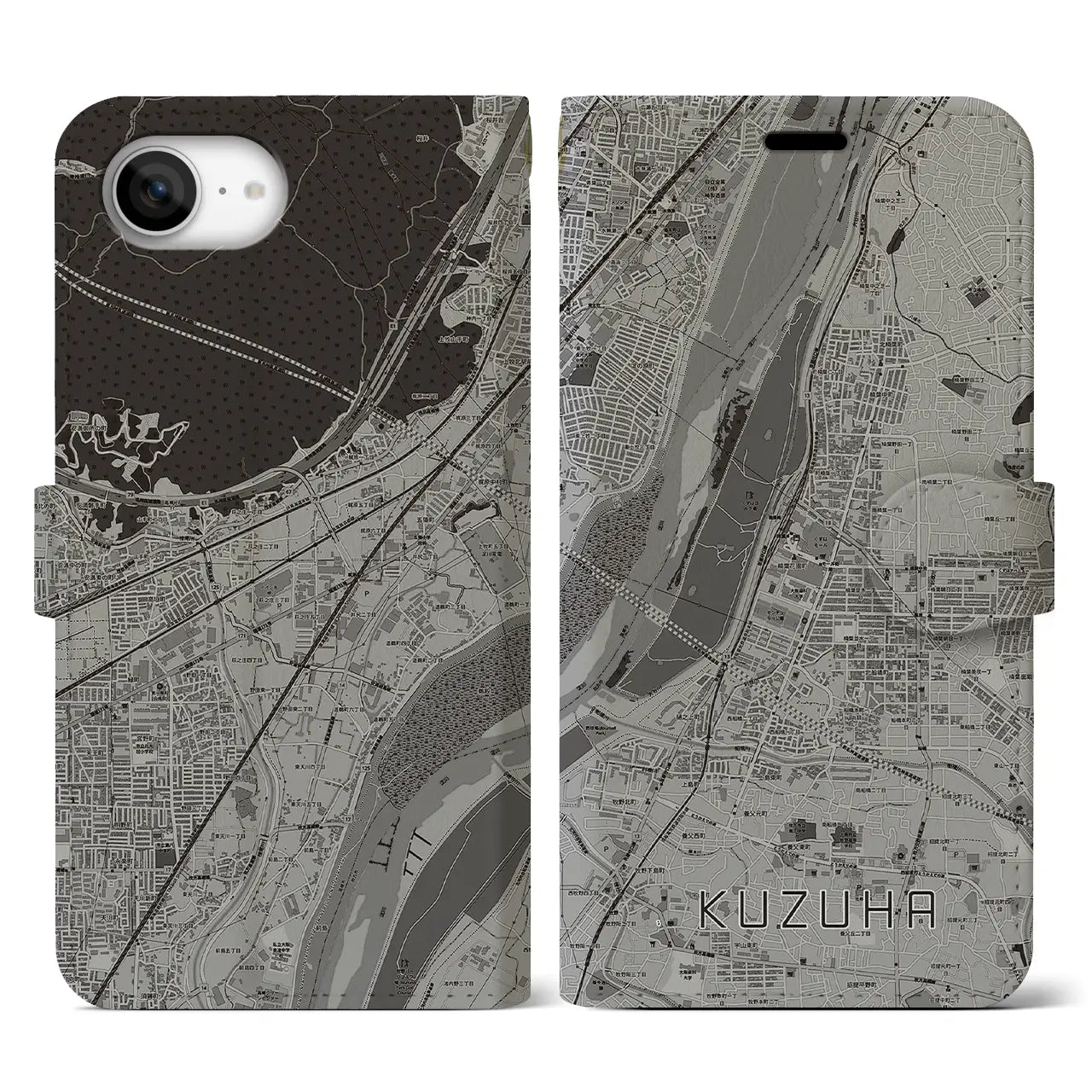 【樟葉(大阪府)】地図柄iPhoneケース(手帳タイプ)