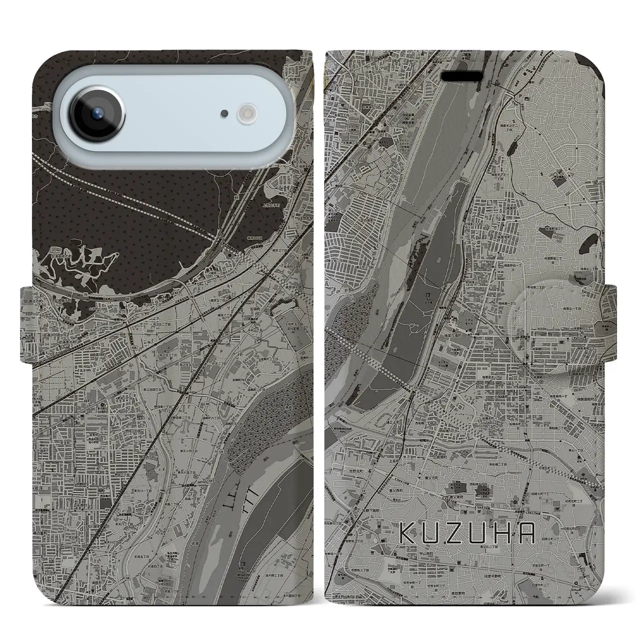 【樟葉(大阪府)】地図柄iPhoneケース(手帳タイプ)