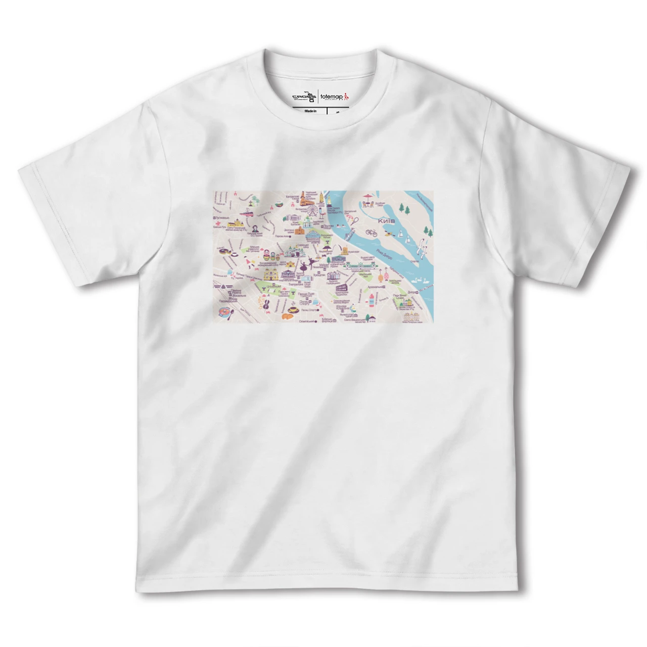 【キーウ(ウクライナ)】イラストマップTシャツ