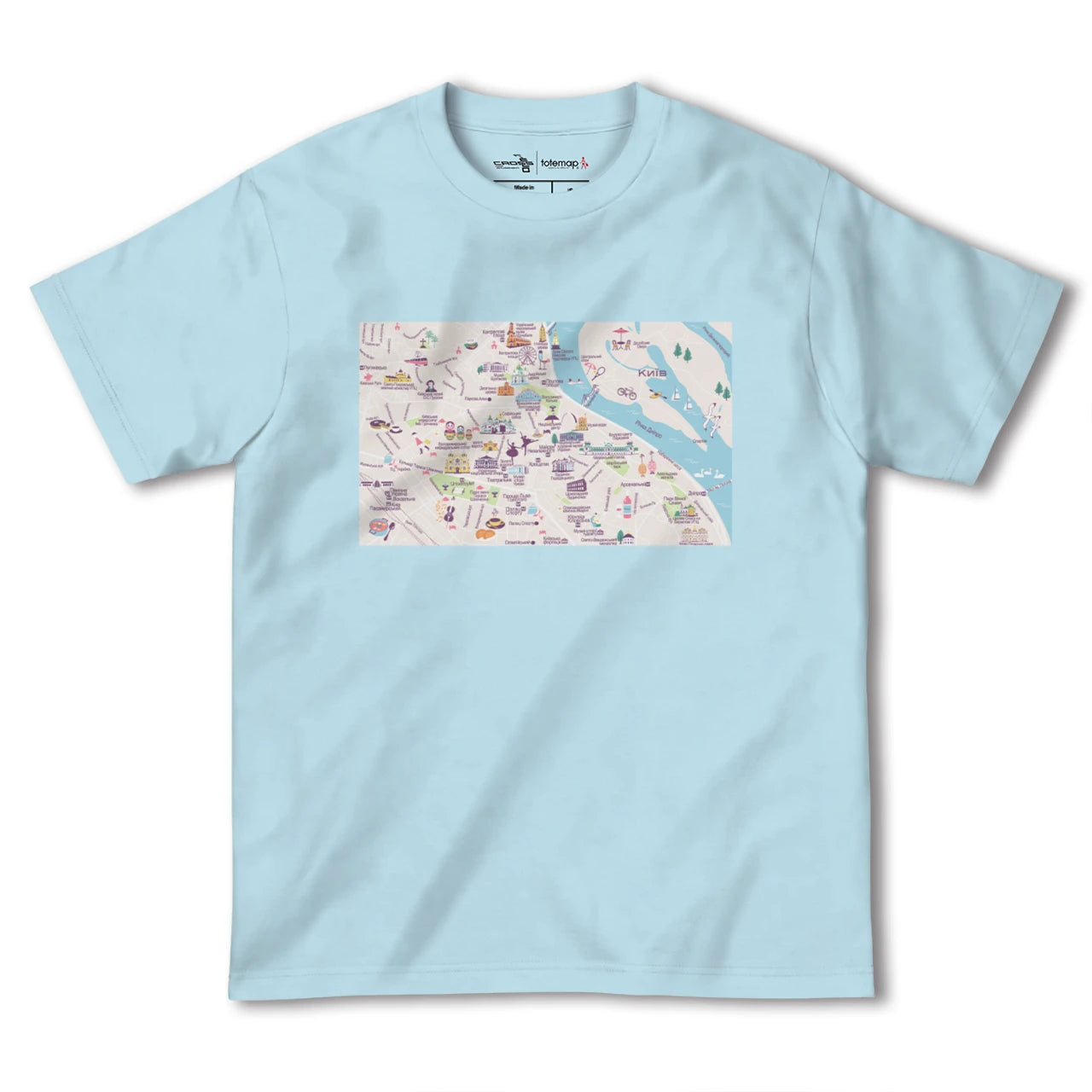 【キーウ(ウクライナ)】イラストマップTシャツ