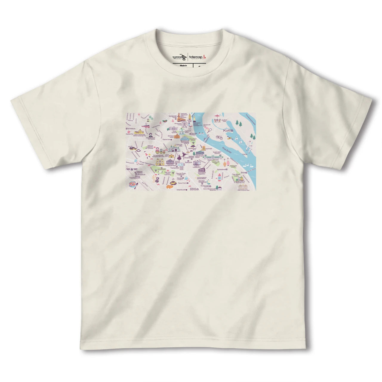 【キーウ(ウクライナ)】イラストマップTシャツ