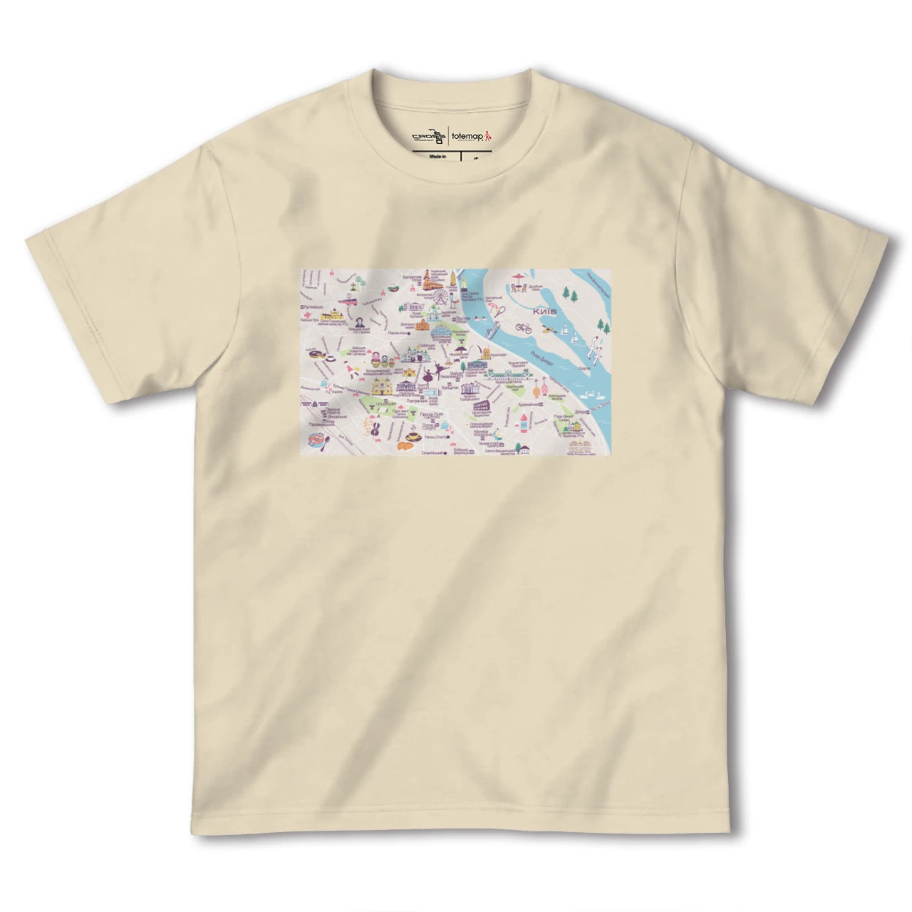 【キーウ(ウクライナ)】イラストマップTシャツ
