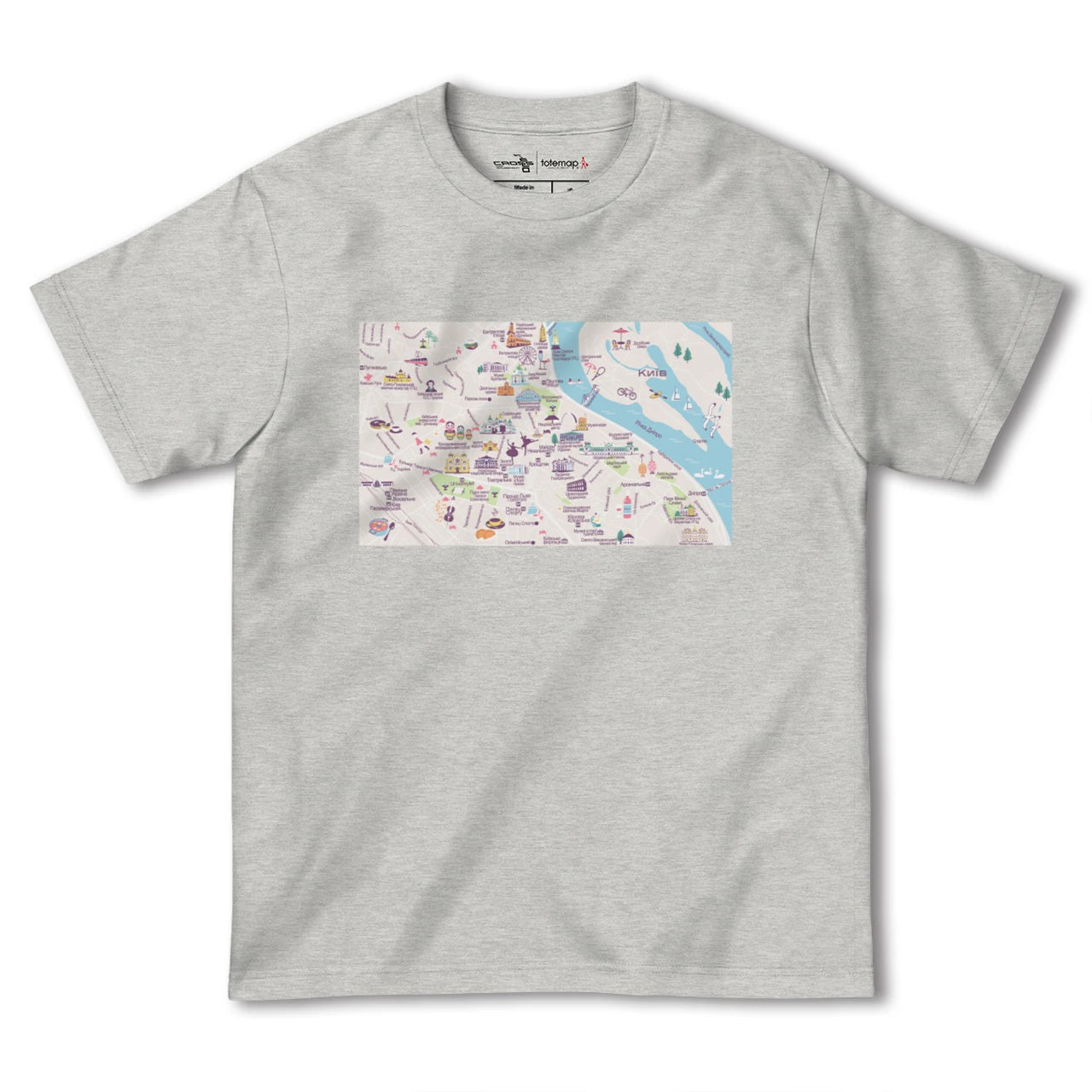 【キーウ(ウクライナ)】イラストマップTシャツ