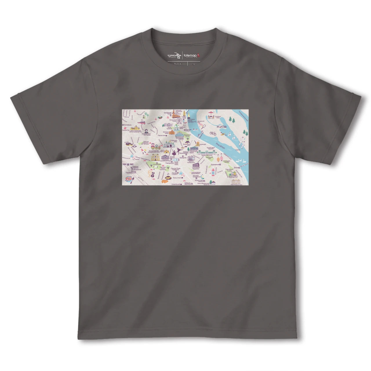 【キーウ(ウクライナ)】イラストマップTシャツ