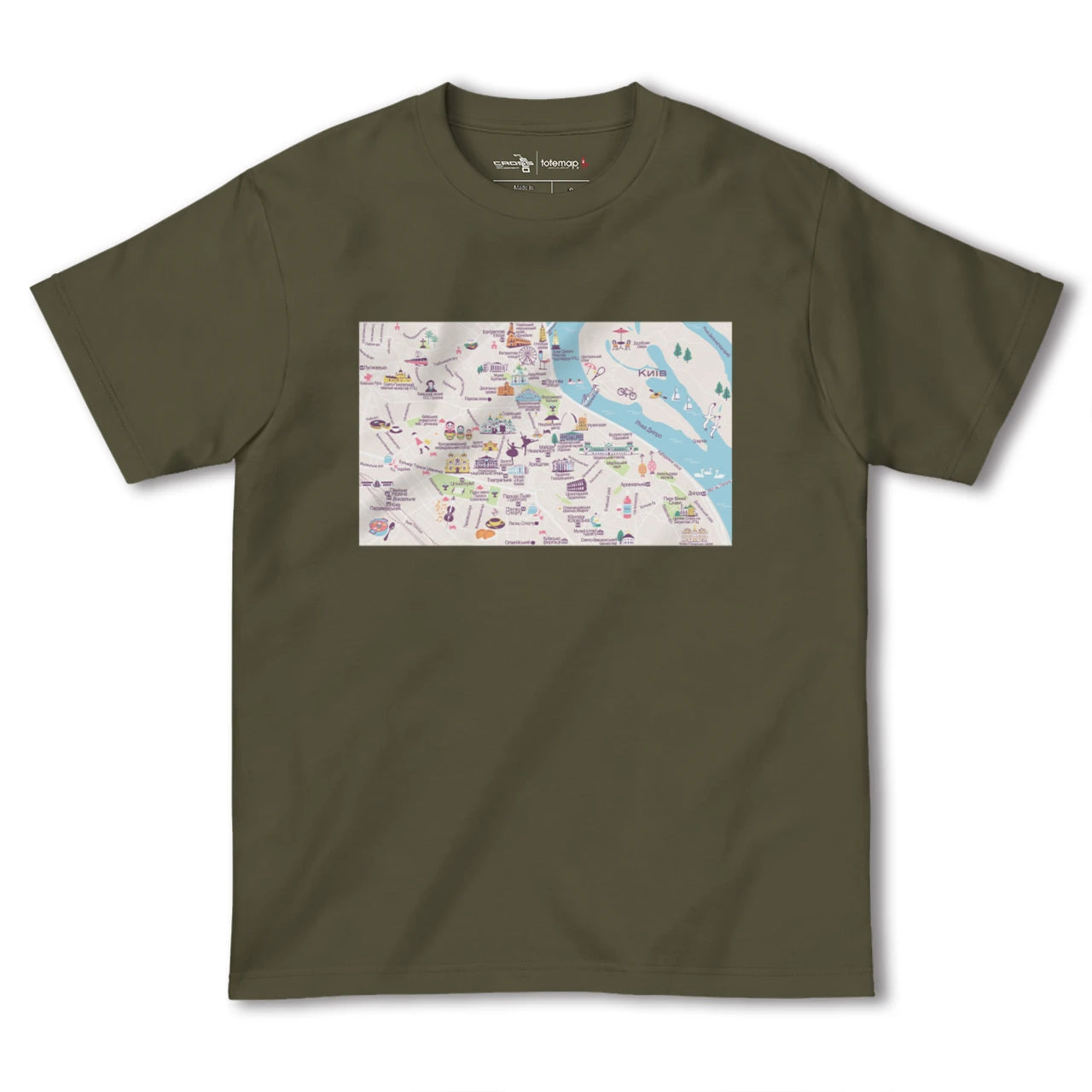 【キーウ(ウクライナ)】イラストマップTシャツ