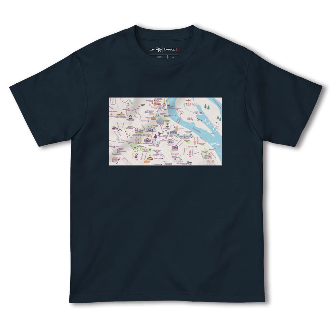 【キーウ(ウクライナ)】イラストマップTシャツ