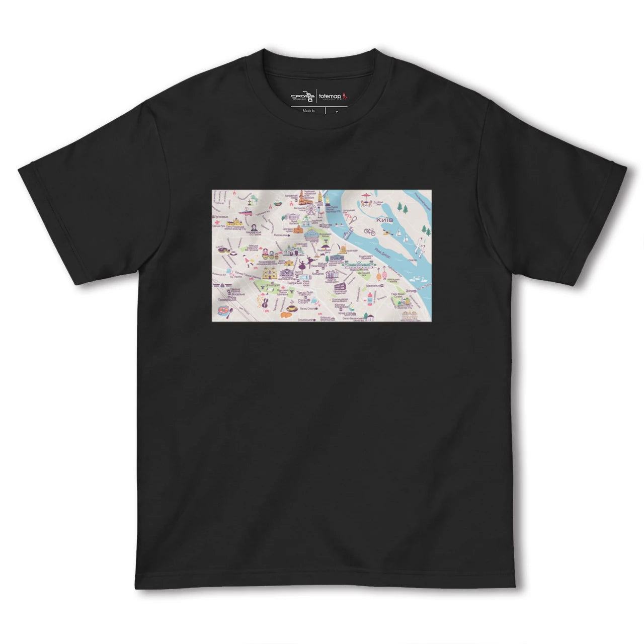 【キーウ(ウクライナ)】イラストマップTシャツ