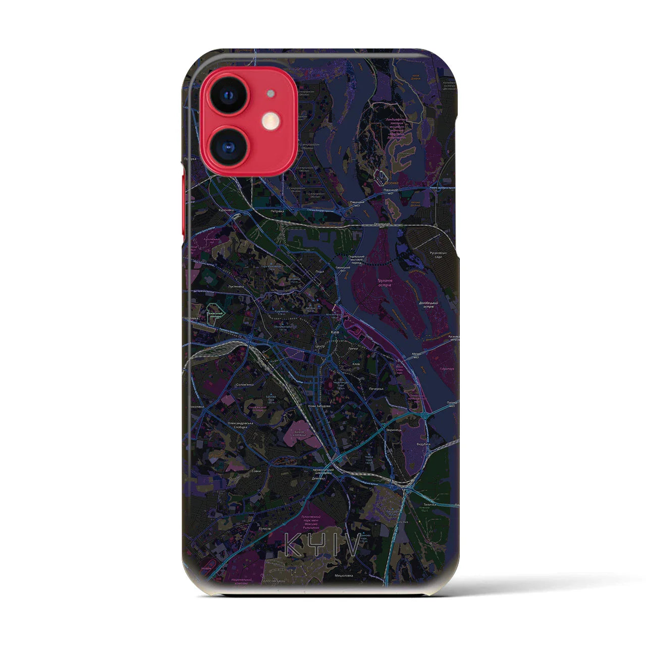 【キーウ(ウクライナ)】地図柄iPhoneケース(バックカバータイプ)