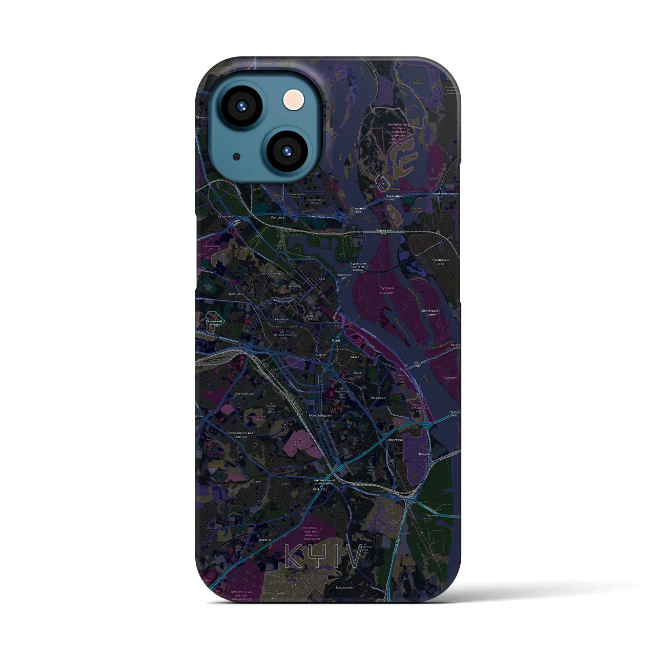 【キーウ(ウクライナ)】地図柄iPhoneケース(バックカバータイプ)