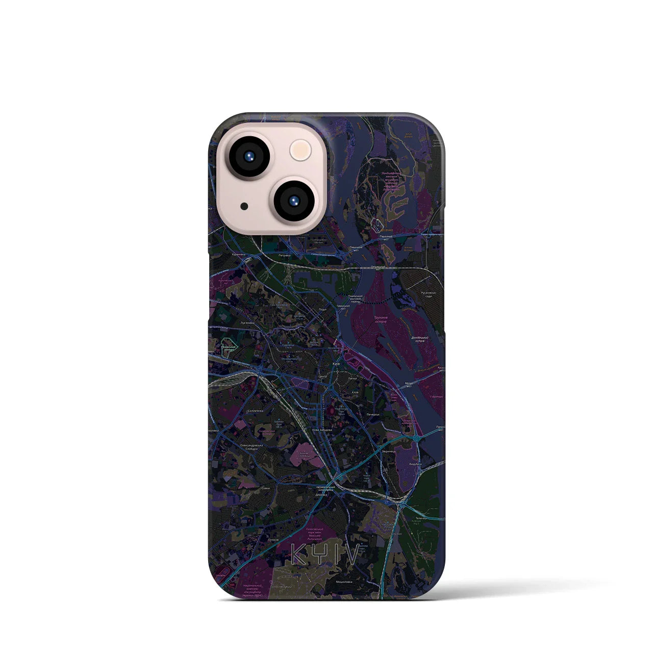 【キーウ(ウクライナ)】地図柄iPhoneケース(バックカバータイプ)