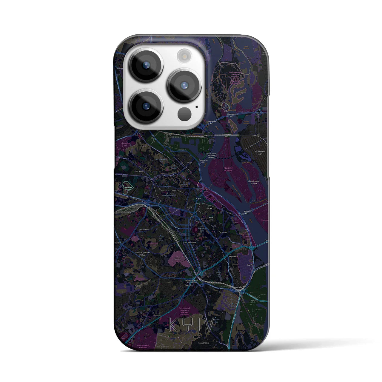 【キーウ(ウクライナ)】地図柄iPhoneケース(バックカバータイプ)