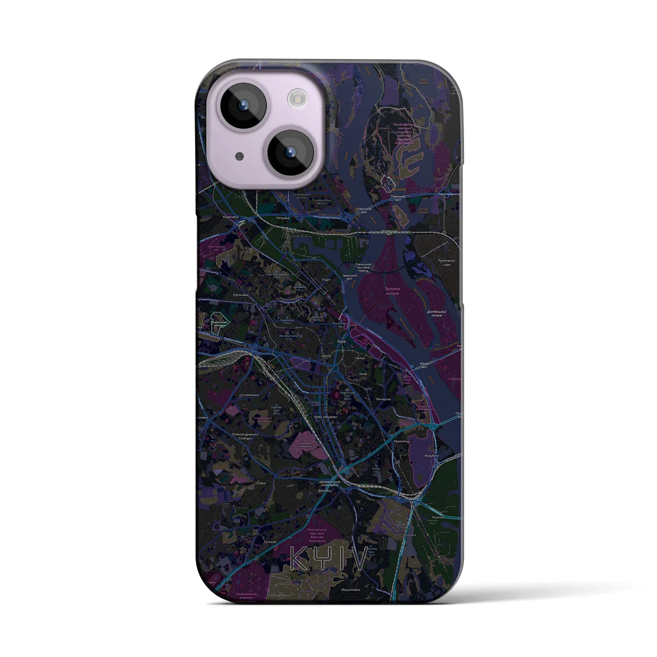 【キーウ(ウクライナ)】地図柄iPhoneケース(バックカバータイプ)