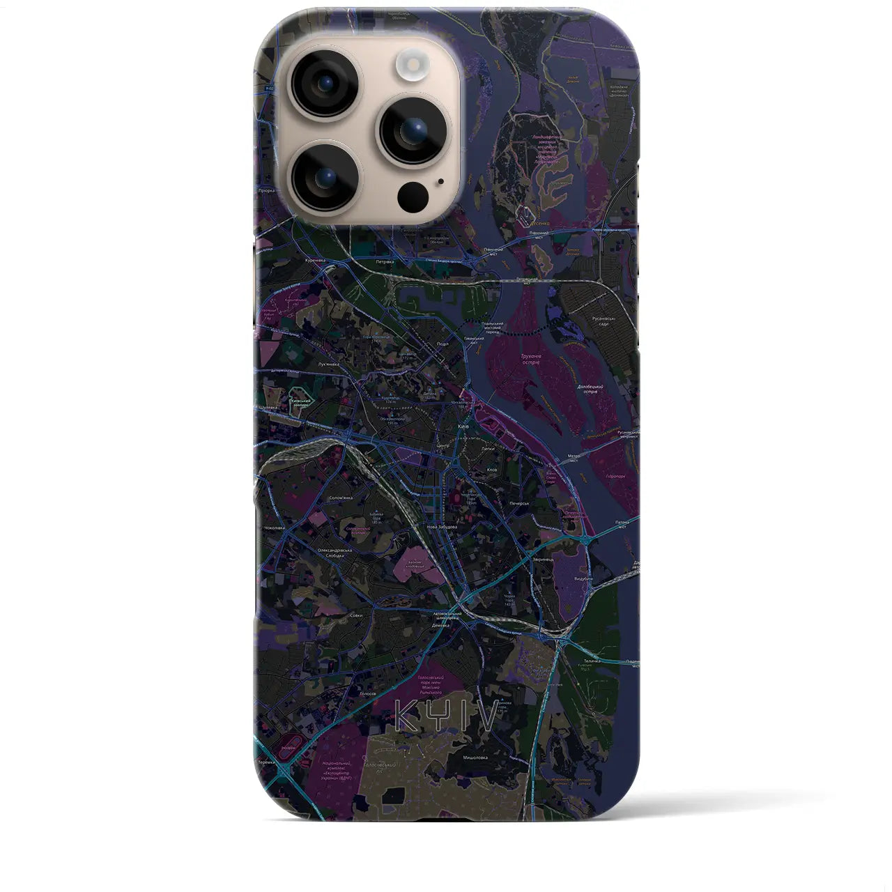 【キーウ(ウクライナ)】地図柄iPhoneケース(バックカバータイプ)