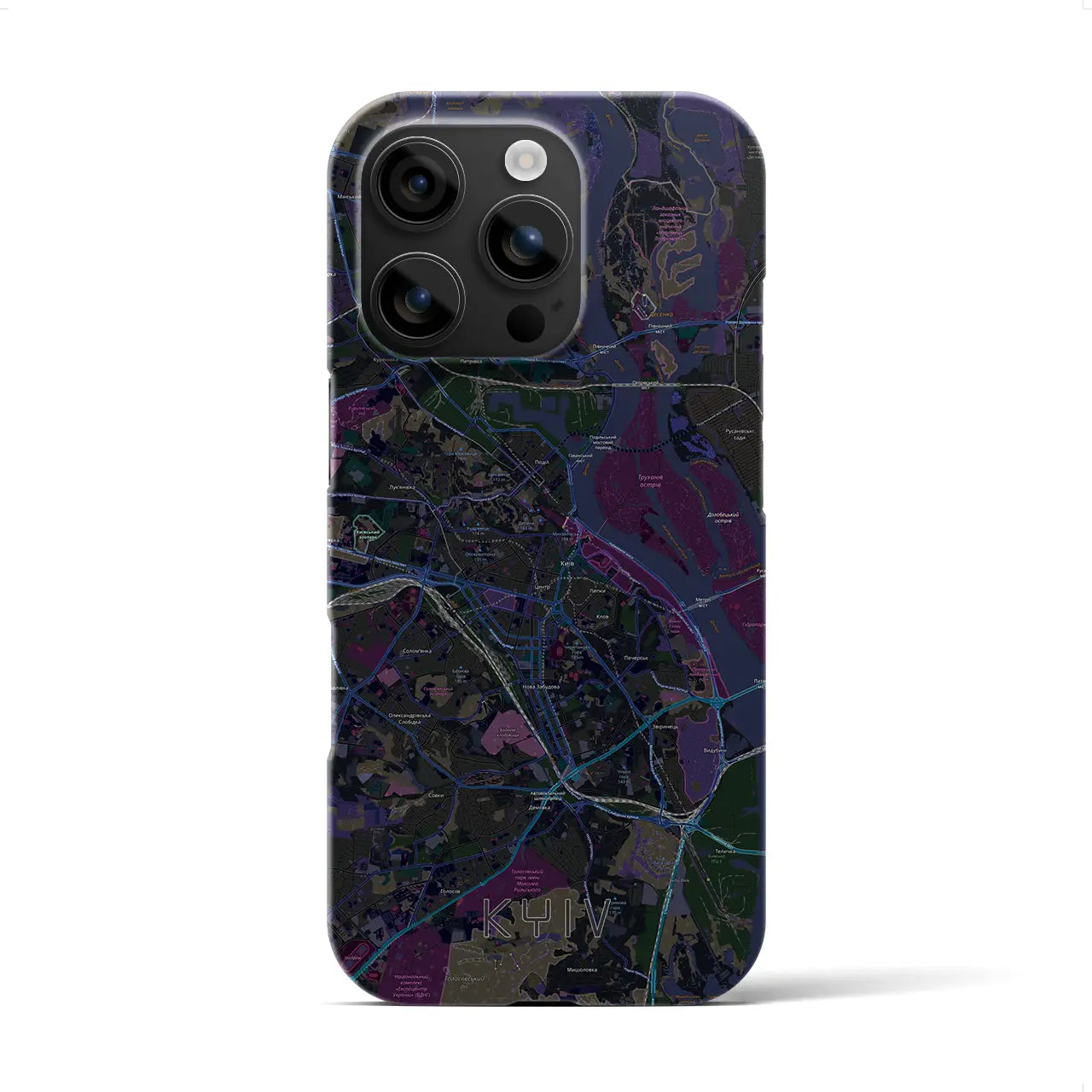 【キーウ(ウクライナ)】地図柄iPhoneケース(バックカバータイプ)