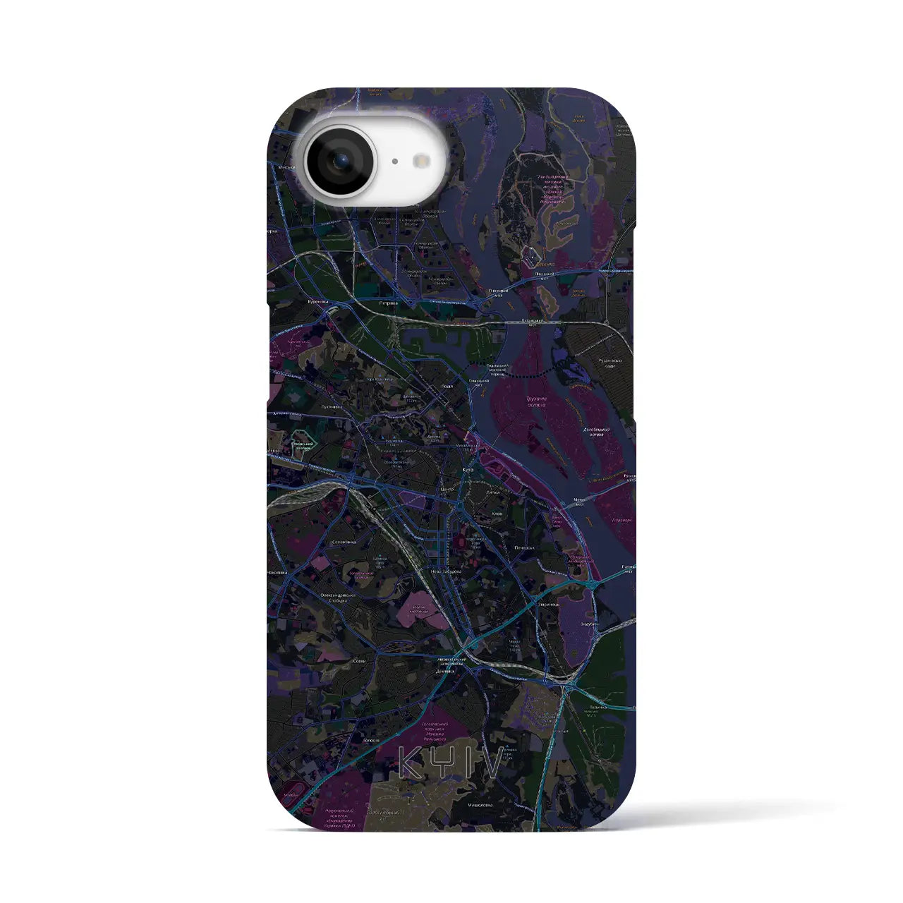 【キーウ(ウクライナ)】地図柄iPhoneケース(バックカバータイプ)