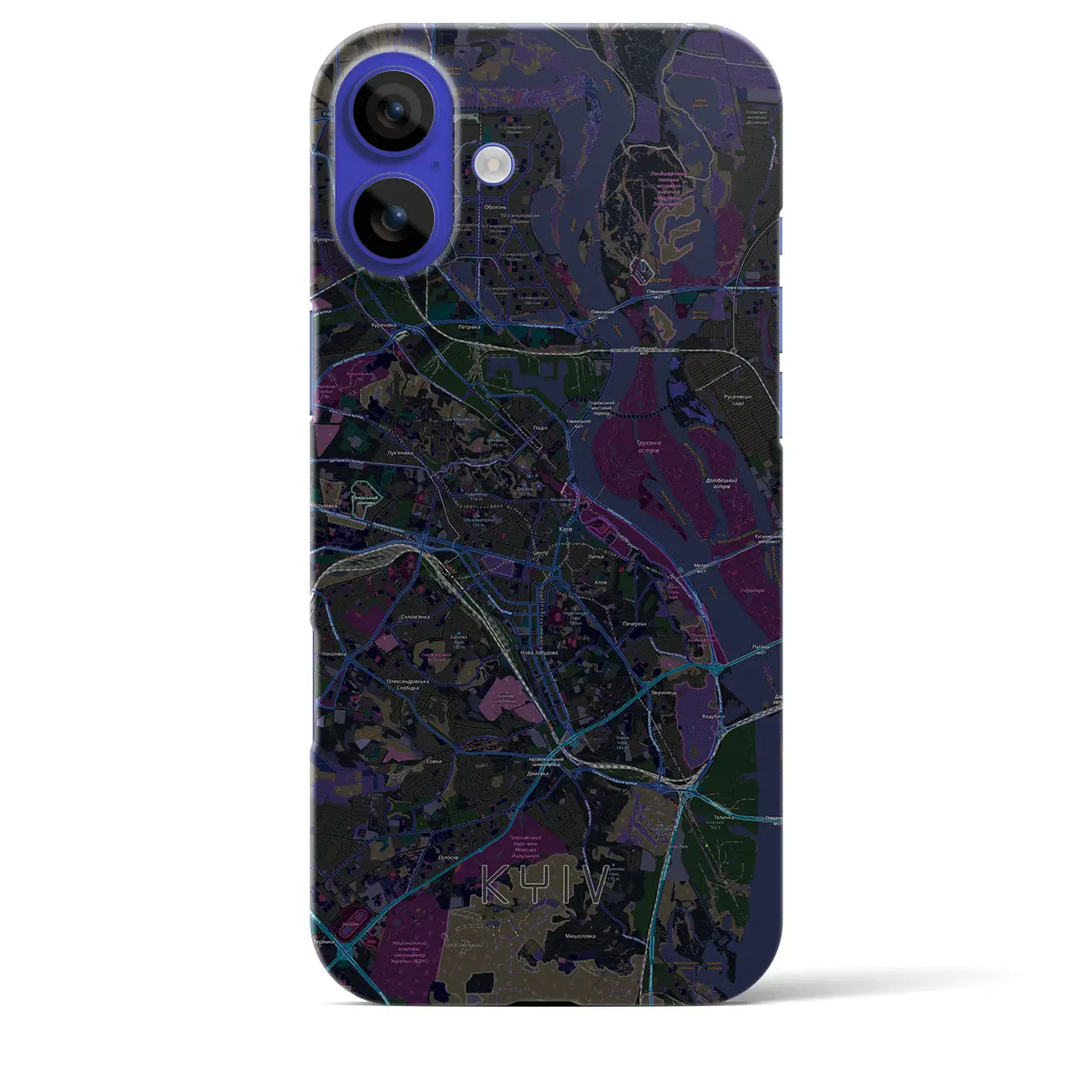 【キーウ(ウクライナ)】地図柄iPhoneケース(バックカバータイプ)