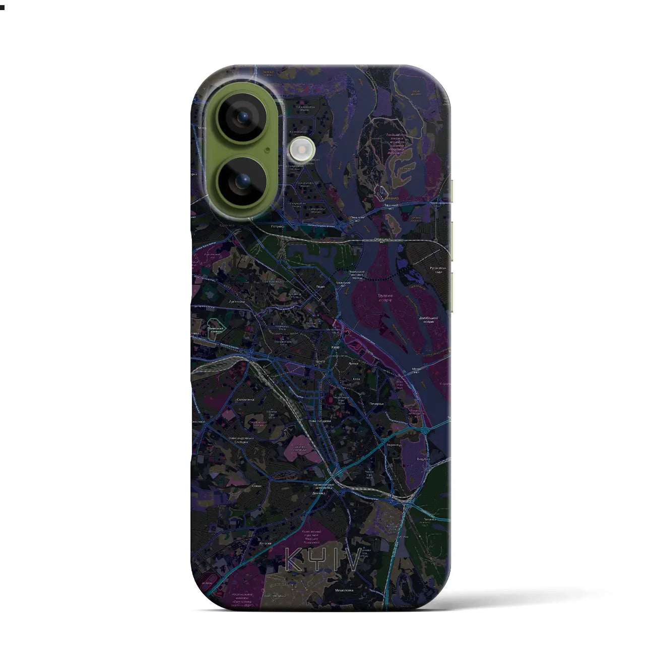 【キーウ(ウクライナ)】地図柄iPhoneケース(バックカバータイプ)