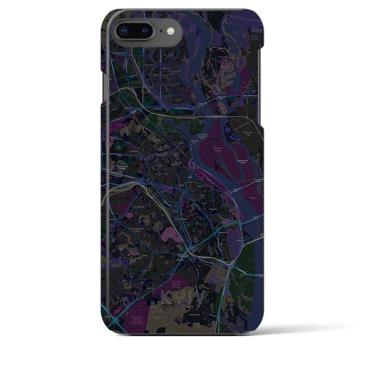 【キーウ(ウクライナ)】地図柄iPhoneケース(バックカバータイプ)