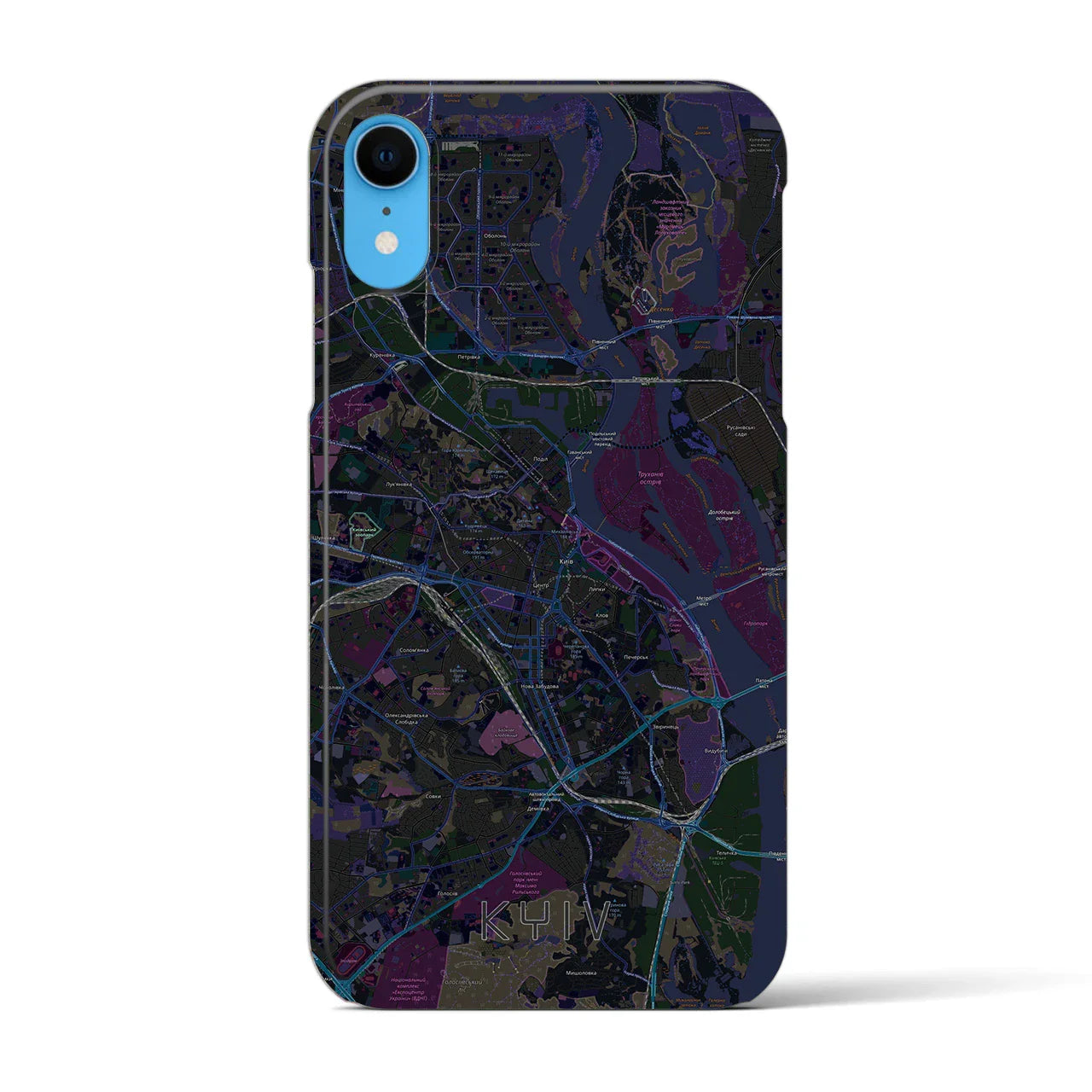 【キーウ(ウクライナ)】地図柄iPhoneケース(バックカバータイプ)