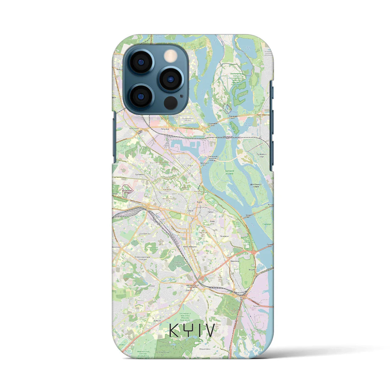 【キーウ(ウクライナ)】地図柄iPhoneケース(バックカバータイプ)