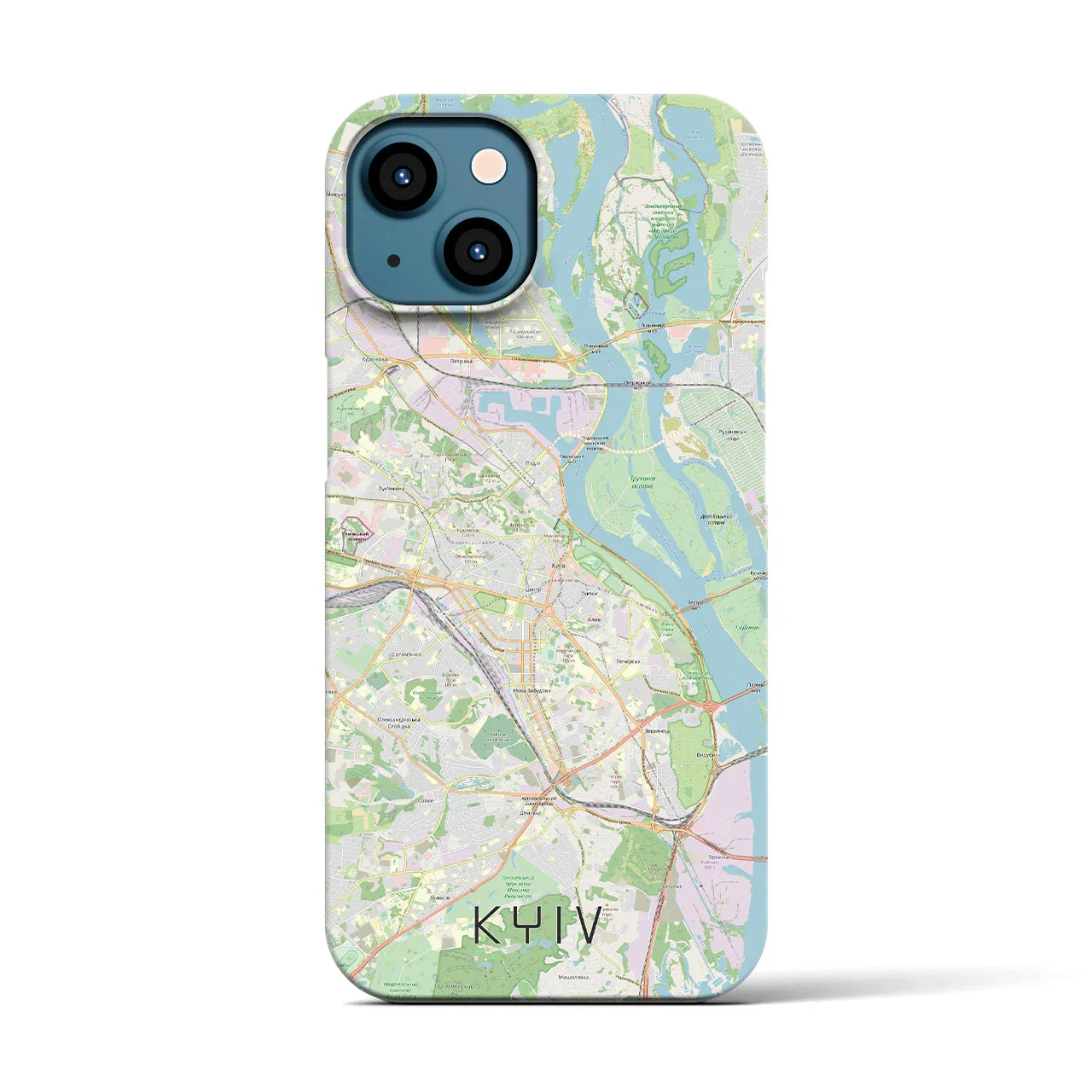 【キーウ(ウクライナ)】地図柄iPhoneケース(バックカバータイプ)