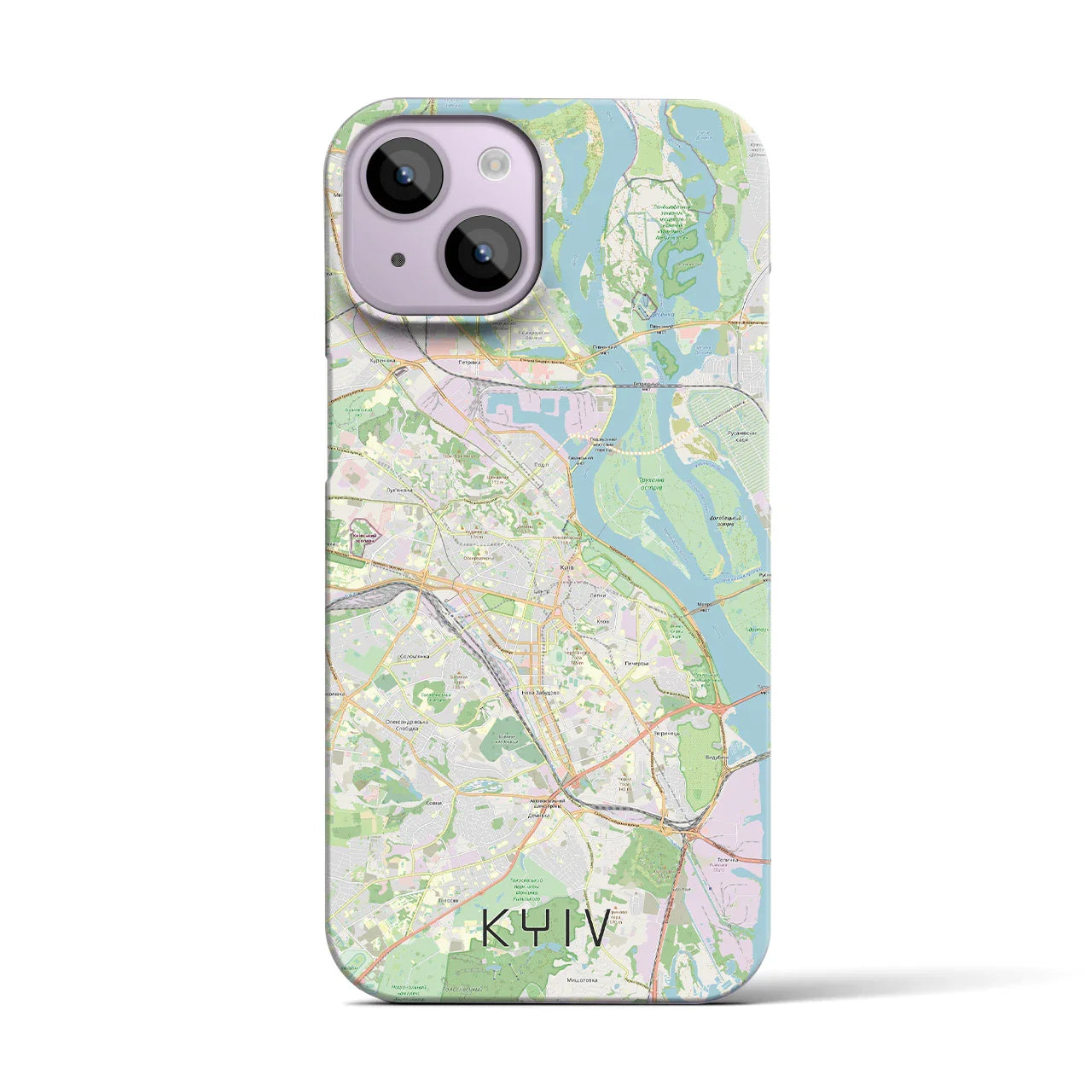 【キーウ(ウクライナ)】地図柄iPhoneケース(バックカバータイプ)