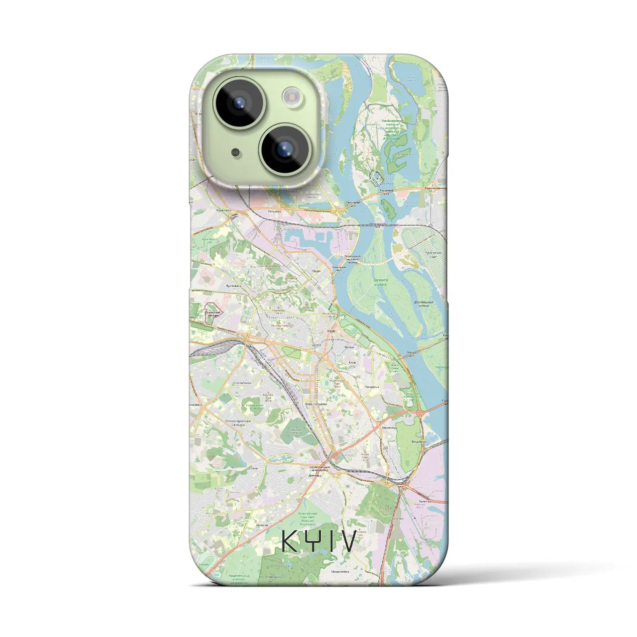 【キーウ(ウクライナ)】地図柄iPhoneケース(バックカバータイプ)